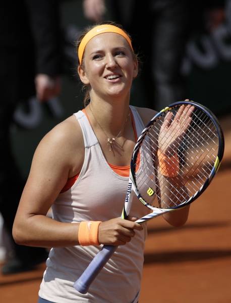 テニスの全仏オープン女子シングルス準々決…：ビクトリア・アザレンカ