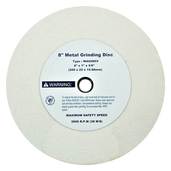 8インチ・ホワイトアランダム砥石 #60 (205x25.4x15.9mm) | つくる人を