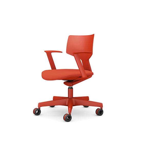 CD37WK-FPE8 オカムラ スペクトラ 肘付 オレンジレッド ウレタン