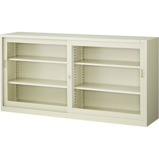 G-63SG 生興 旧JIS ガラス引戸書庫 上置用 浅型 幅1760 高さ880 ニュー