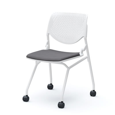 81S1AY-FSG2 オカムラ ルナチェア 4本脚 ホワイトシェル ホワイト