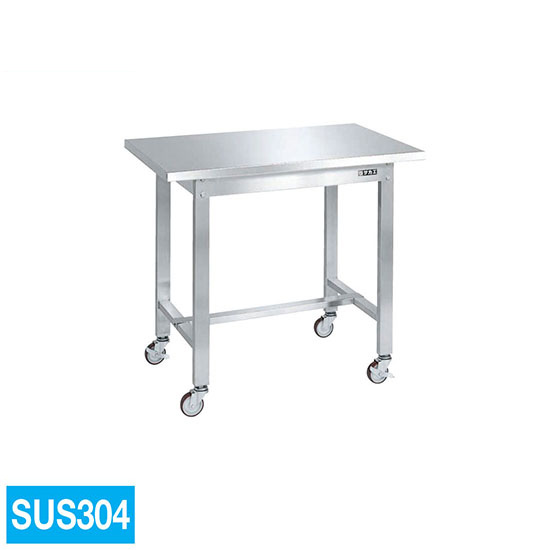 SUS-096BSSN サカエ 移動式ステンレス作業台 SUS304天板 高さ802 幅900