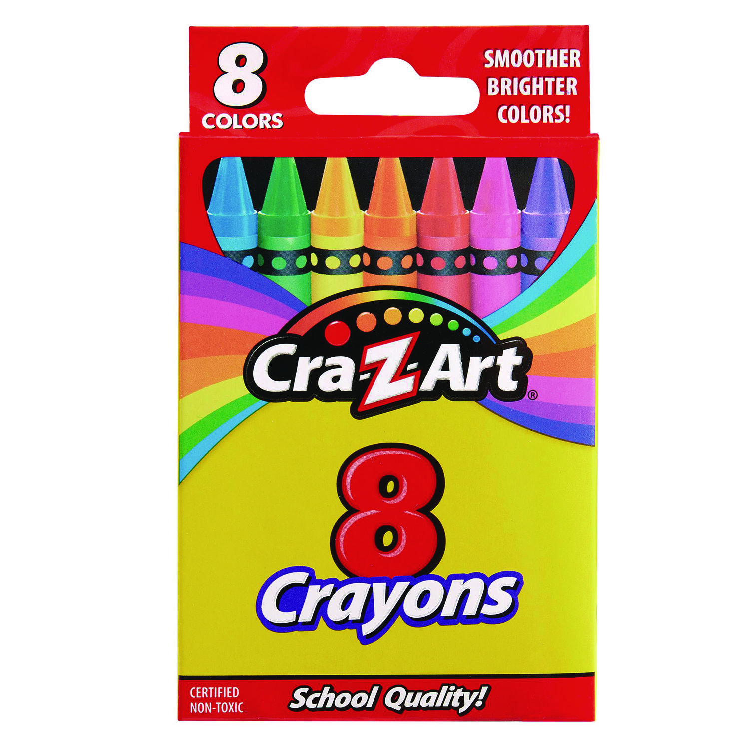 Cra-Z-Art Crayons, 8 Assorted Colors, 8/Pack (1021248