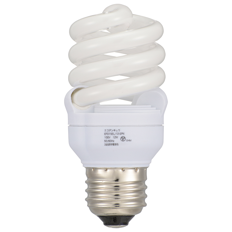 電球形蛍光灯 スパイラル形 E26 60形相当 昼光色 エコデンキュウ [品番