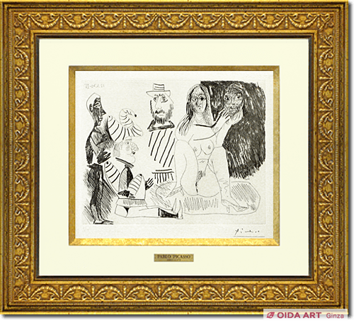 パブロ・ピカソ 156シリーズ No.34 男の仮面を掲げた裸婦 | 絵画など