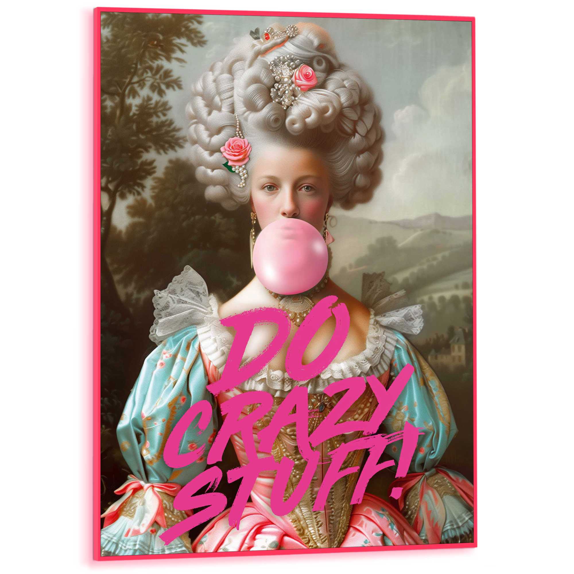 Framed Poster Bubble Gum Portrait in Neon 70x50 – Orangewallz