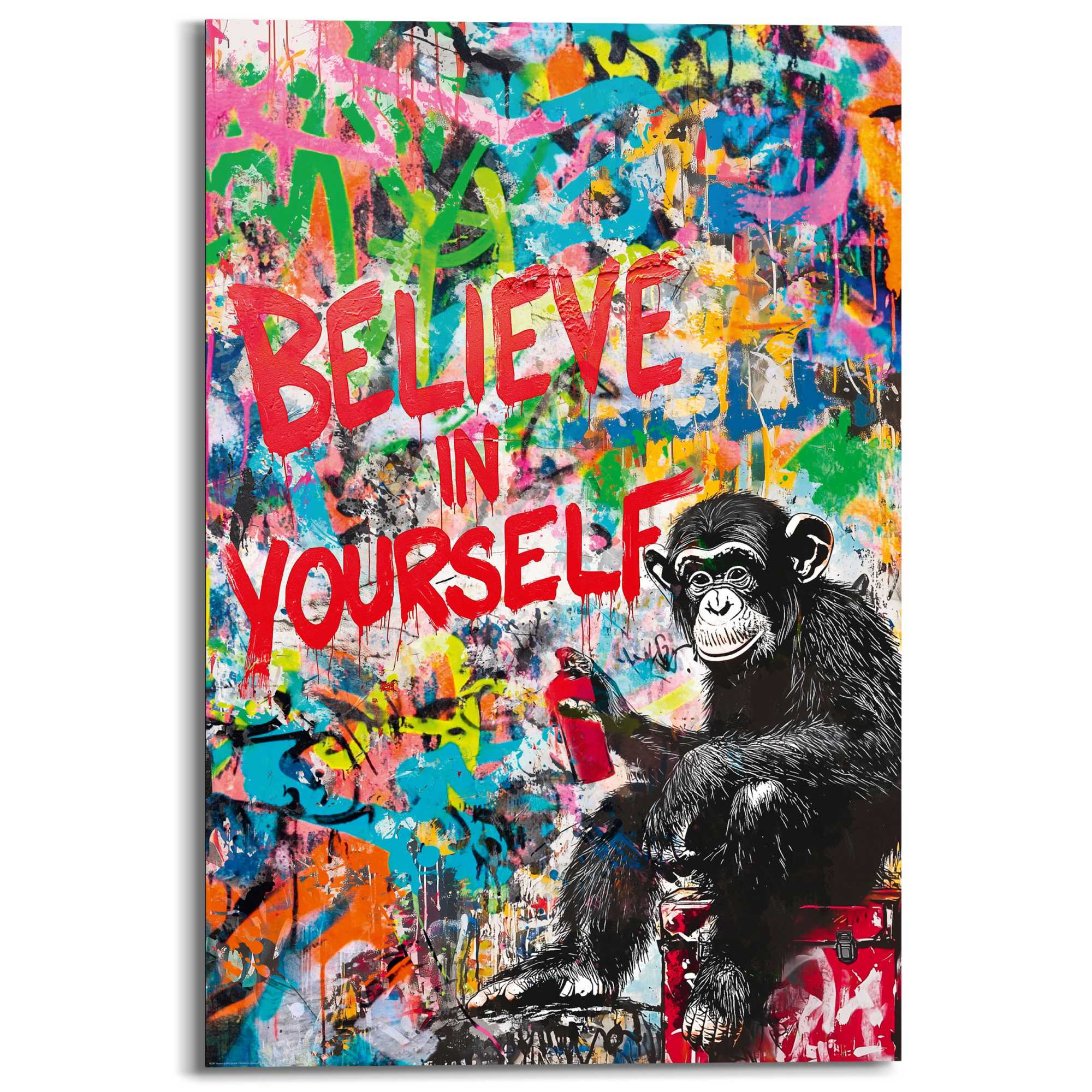 Wall Art Panel Monkey Graffiti 90x60 – Orangewallz