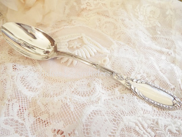 フランス アンティーク シルバー 純銀 ティースプーン アカンサスと