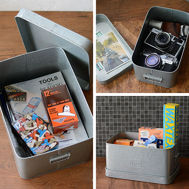 NOSTALGIC マルチストッカー ブリキ収納ボックス ナチュラルインテリア