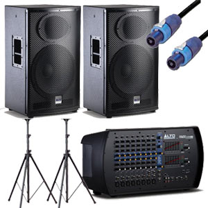 簡単セッティング！アンプ内蔵！】ALTO/PAスピーカーシステムセット