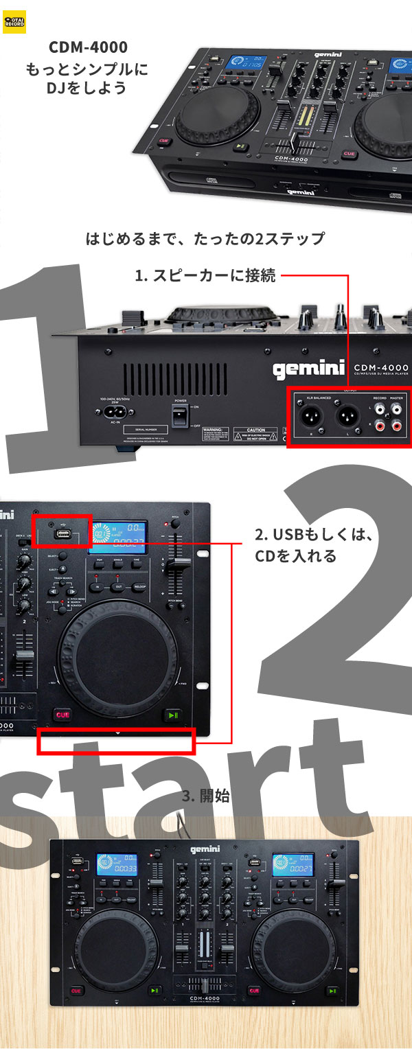 GEMINIの一体型CDJ、CDM-4000の紹介です。