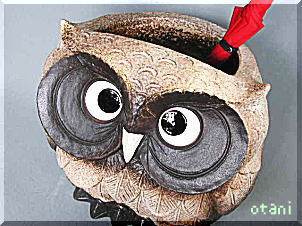 信楽焼ふくろう傘立陶器の販売