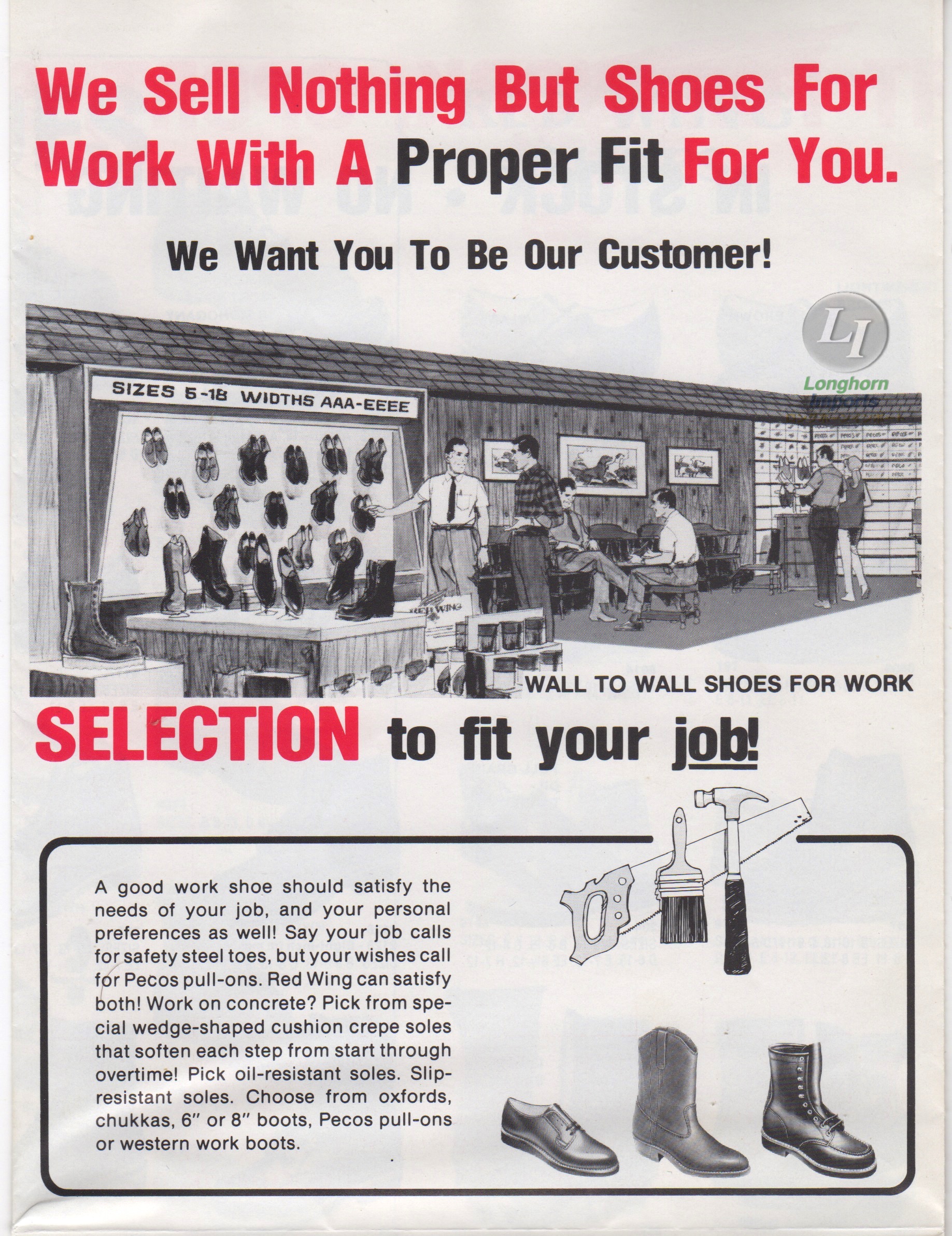 推定80年代の顧客向けレッドウイングカタログ | ロングホーンインポート