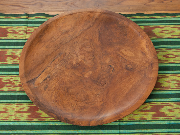 木製チークトレー / 35cm【50819】 /アジアン雑貨・バリ雑貨