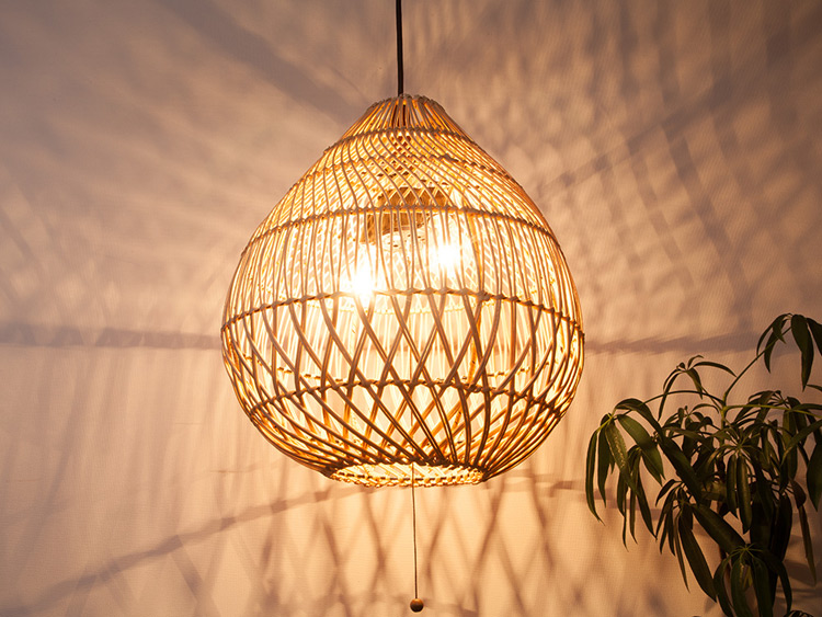 ラタンシェードペンダントサラックランプ ナチュラル 【51019