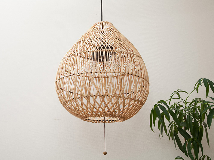 ラタンシェードペンダントサラックランプ ナチュラル 【51019