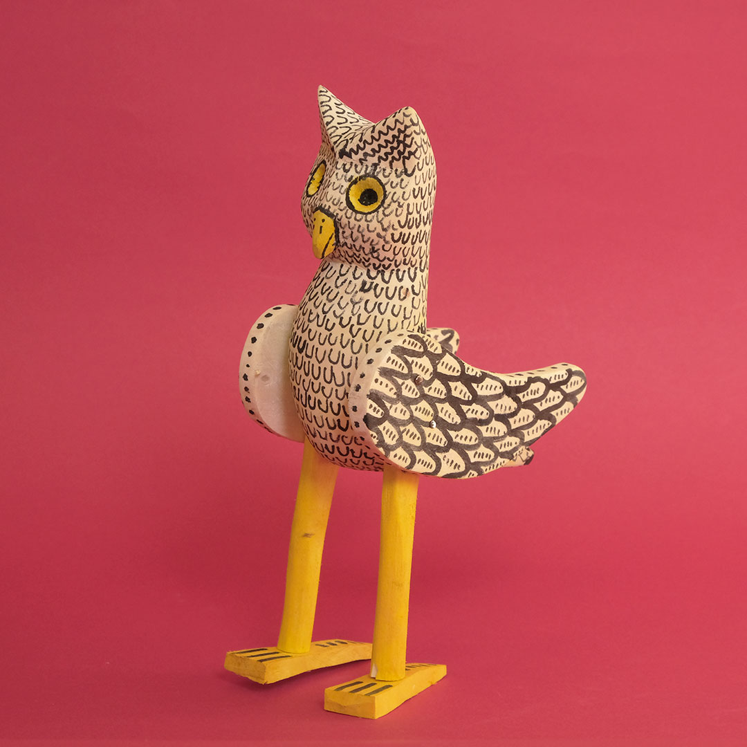 ふくろう（オアハカ ウッドカービング）- LABRAVA [メキシコ 民芸