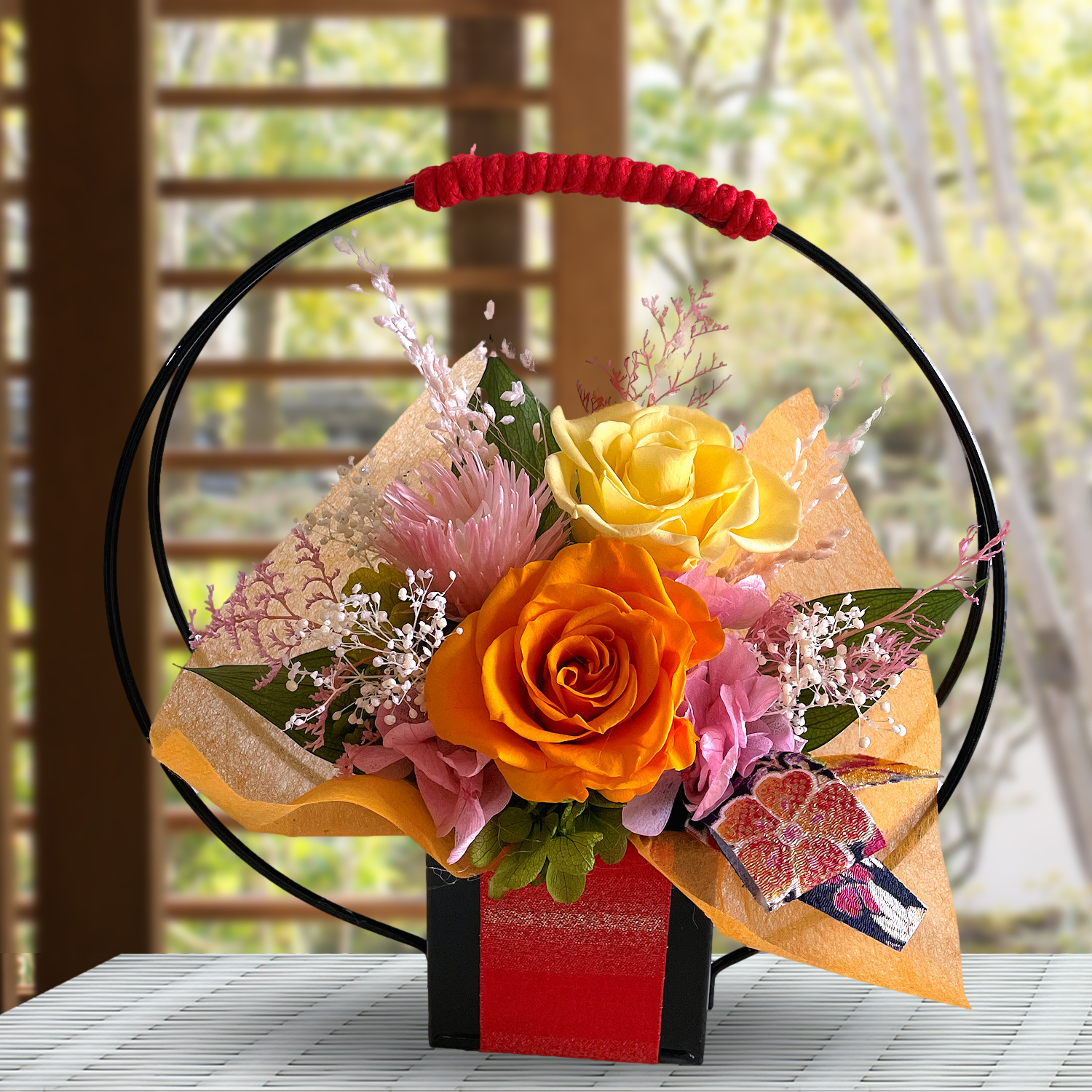 プリザーブドフラワー 和風 長寿祝い 敬老の日 米寿 喜寿 還暦 古希