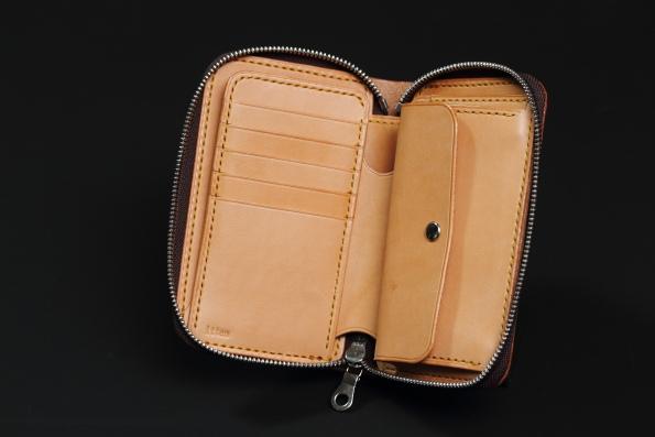 縦型ミドル】 ラウンドジップ ヌメ革 ナチュラル SMW001 | STOCK LIST