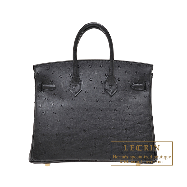 エルメス バーキン25 ブラック オーストリッチ ゴールド金具