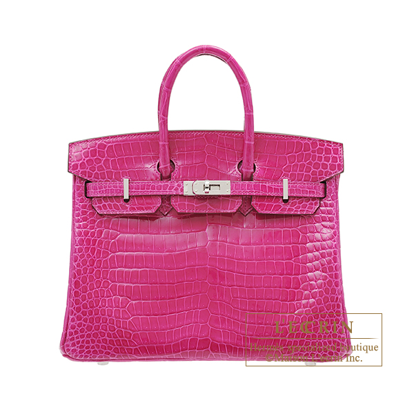 エルメス バーキン25 ローズシェヘラザード クロコダイル ポロサス