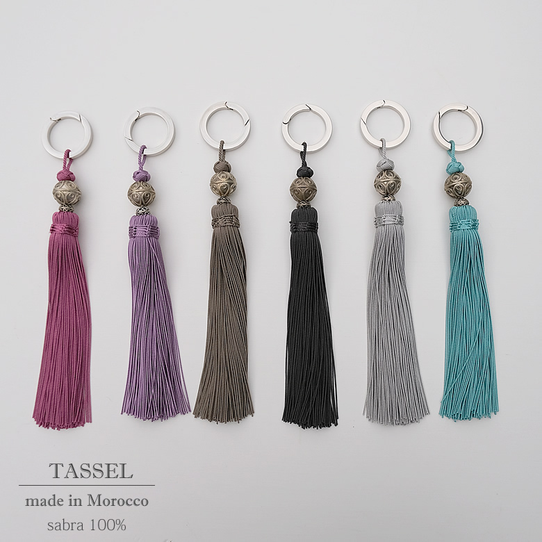 タッセル Mサイズ モロッコ製 バッグ チャーム アクセサリー 付け