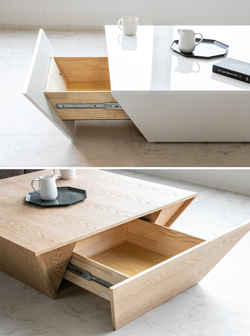 lushroom センターテーブル 引き出し 収納 ナチュラル ブラックオーク