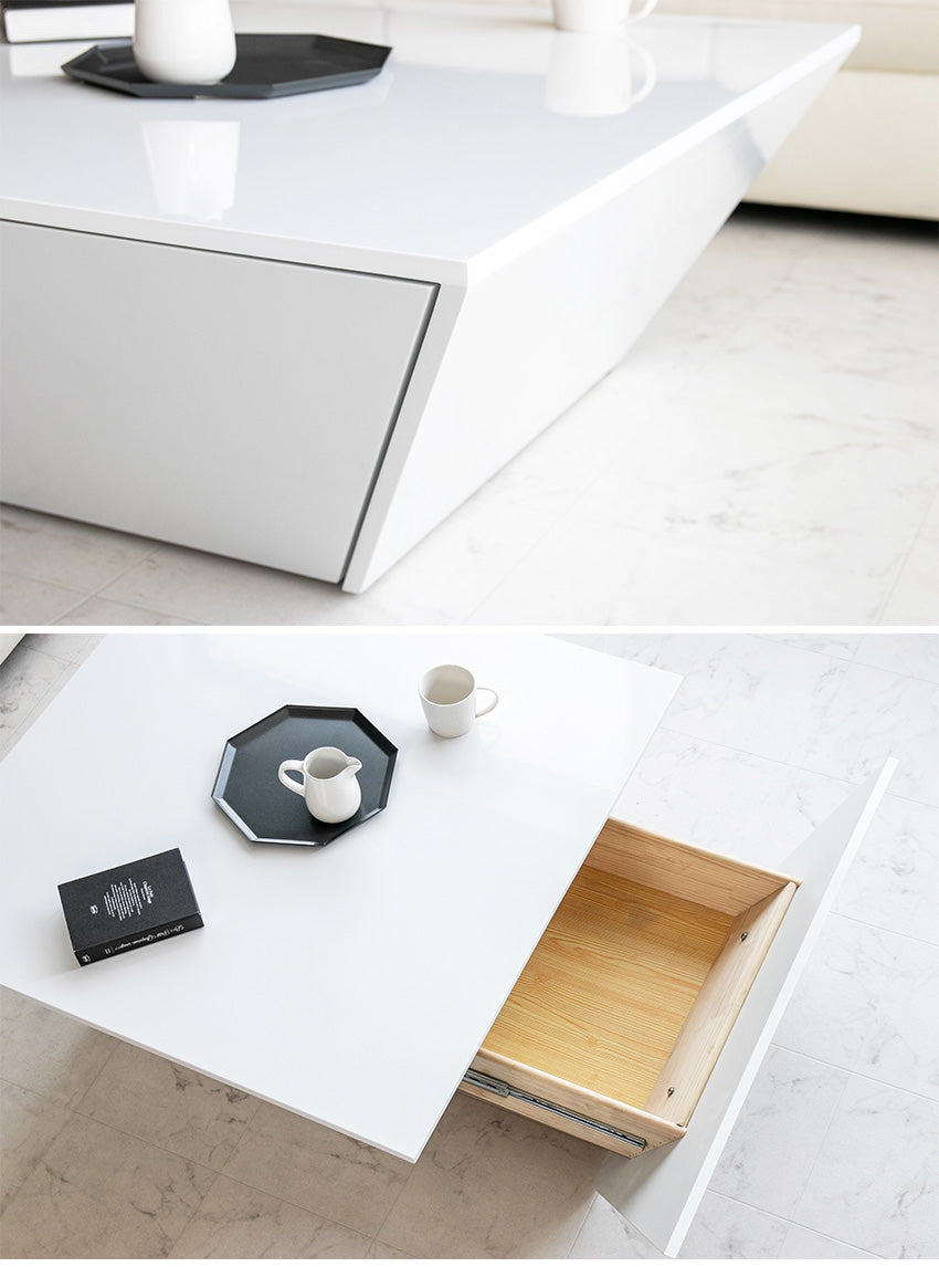 lushroom センターテーブル 引き出し 収納 ナチュラル ブラックオーク