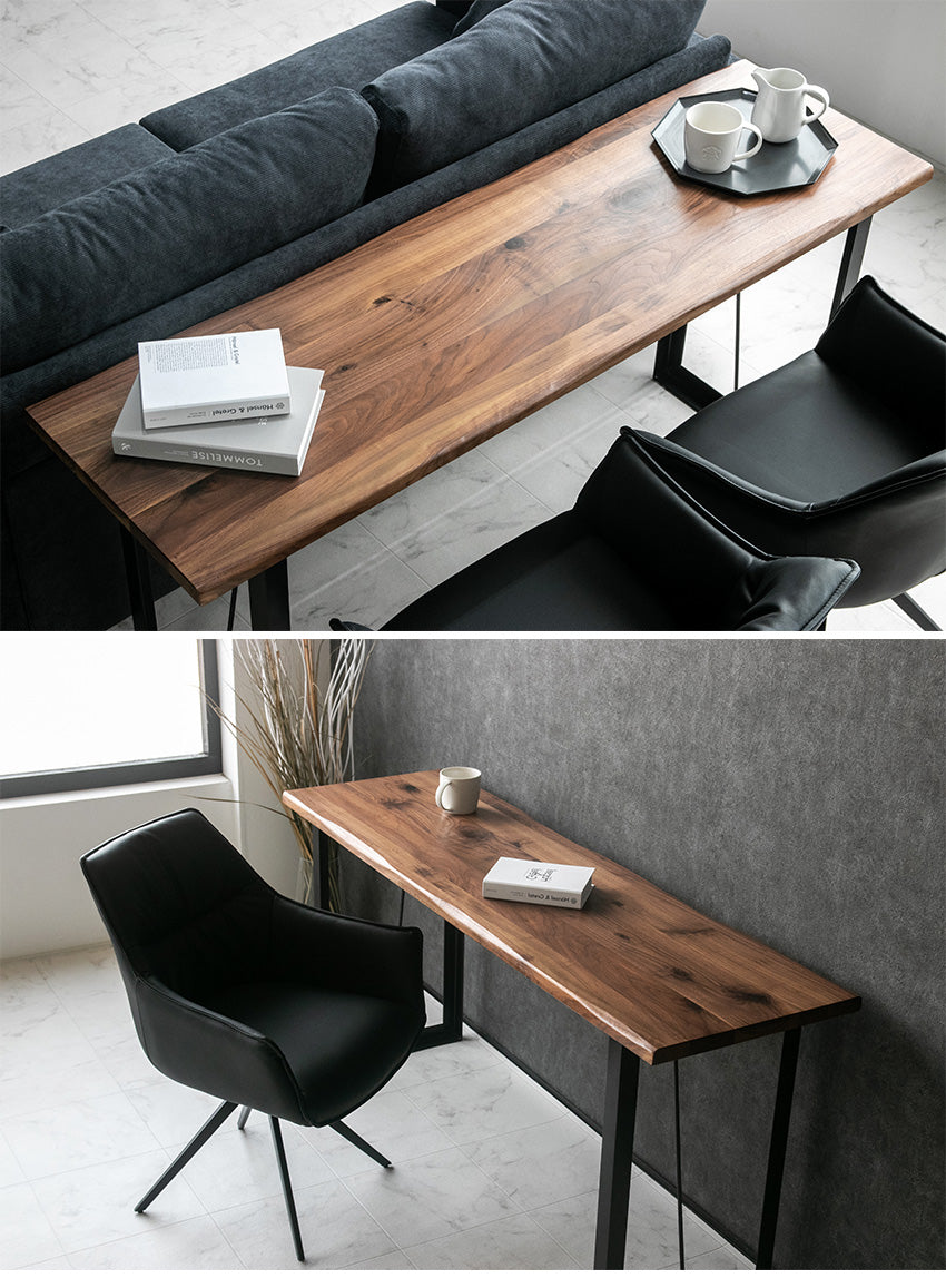 lushroom デスク ウォールナット オーク バーチ 無垢 アイアン脚