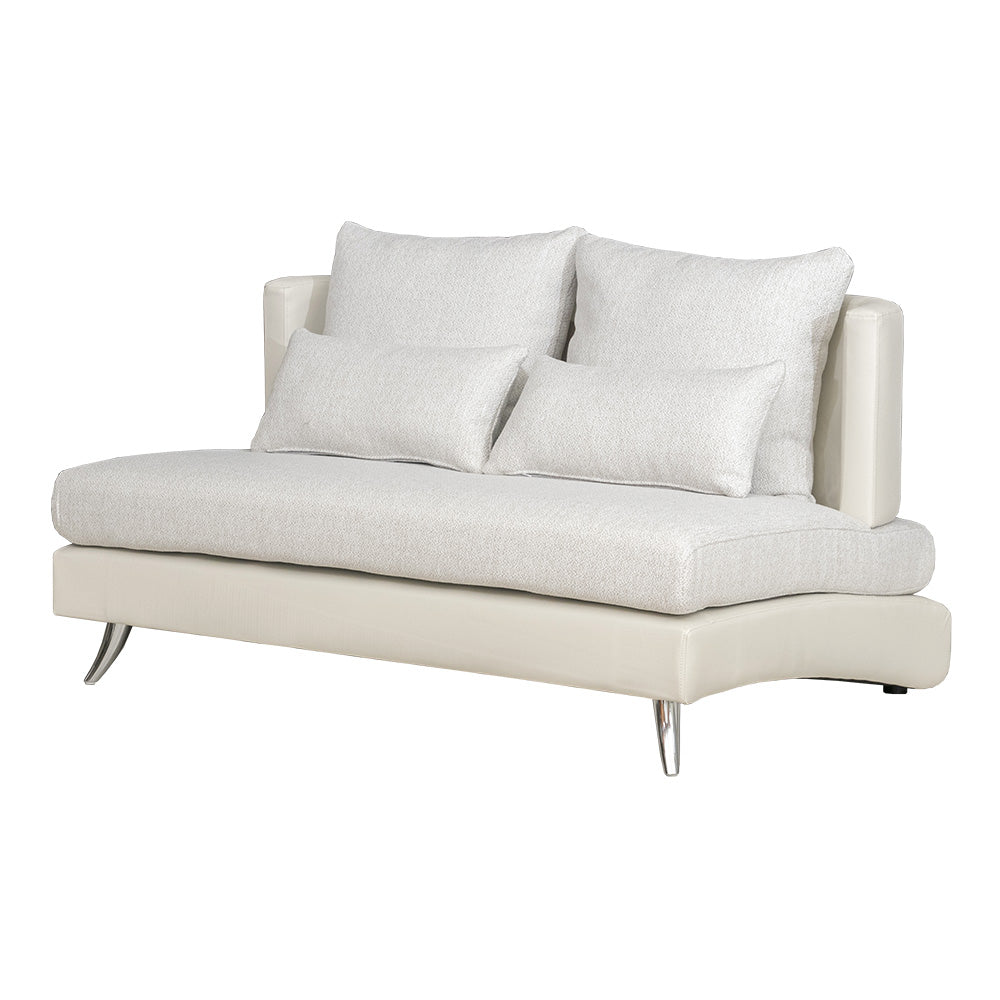 lushroom ソファ 2人掛け ファブリック レザー 白 ホワイト 曲線