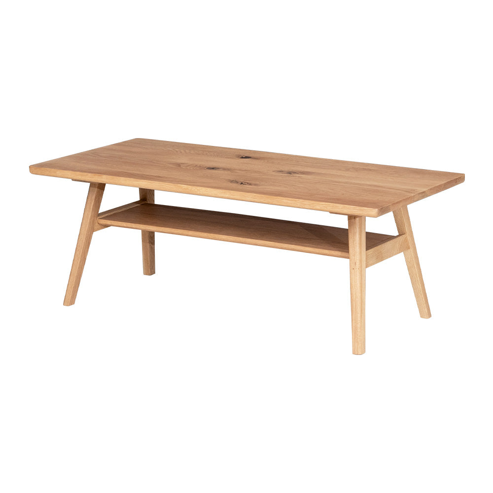 lushroom センターテーブル オーク 無垢 棚板 収納 ローテーブル