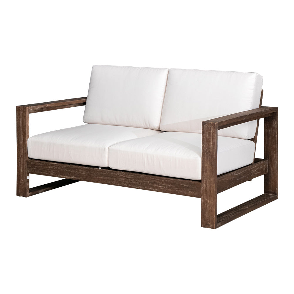 lushroom ガーデンソファ 2人掛け チーク 無垢材 撥水ファブリック