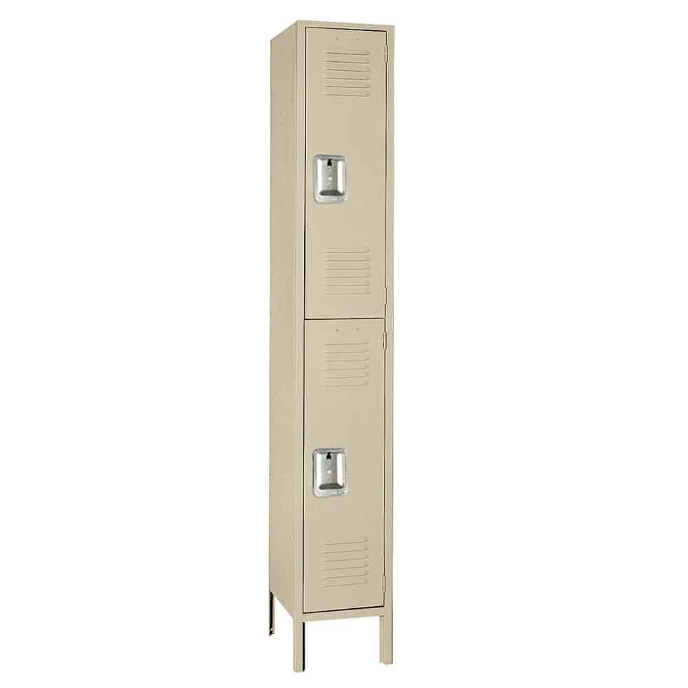 Assembled Double Tier Metal Locker in Putty, 12