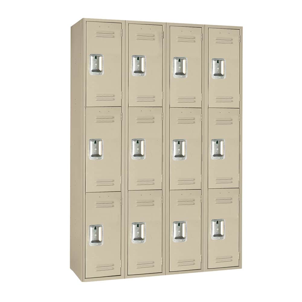 Triple Tier Steel Locker, 4-Wide, Assembled, No Legs | Lyon