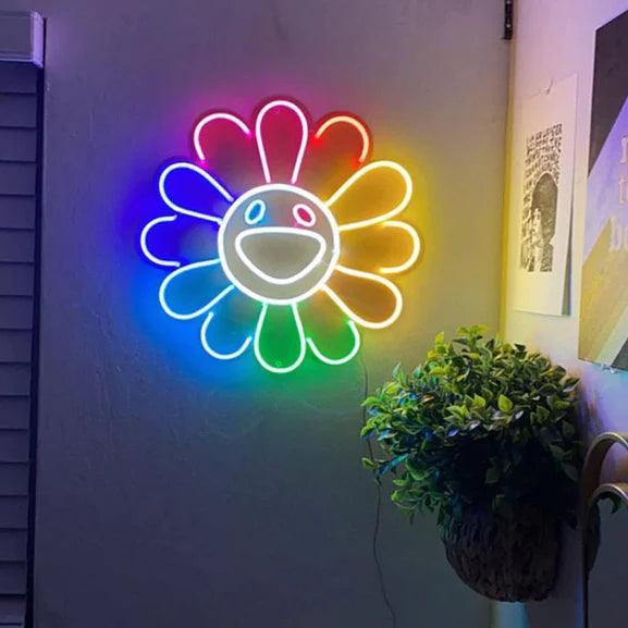 Takashi Murakami Flower Anime Neon Sign Sunflower Room Led Neon