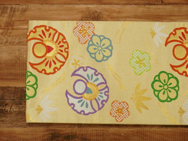 七五三 袋帯 西陣織 正絹 祝帯 3歳 5歳 7歳 結ぶタイプのジュニア用