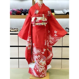 七五三 正絹四つ身着物 絞り 刺繍 長襦袢セット 7歳用 七五三着物