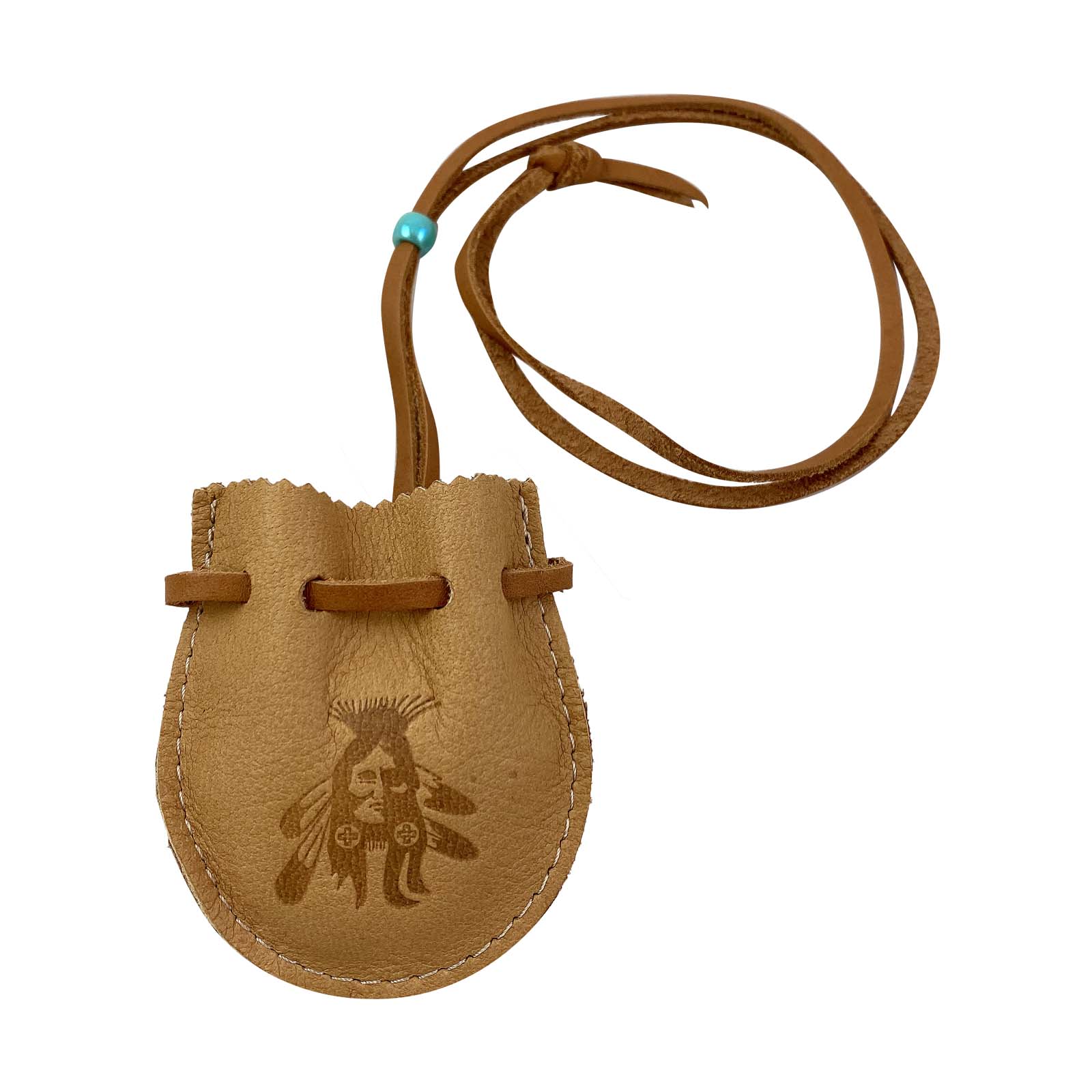 Authentic Native American Genuine Leather Medicine Pouch Necklace