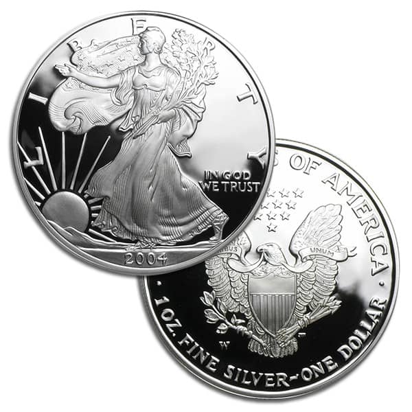 2004 Proof Silver American Eagle Coin for Sale - Money Metals