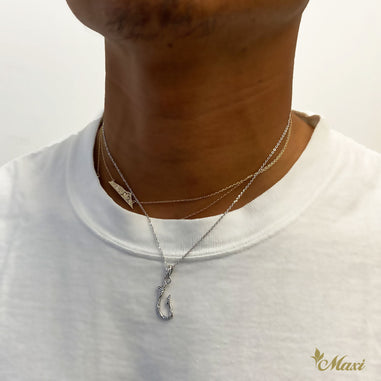 Narrow Fish Hook Pendant-Large [Silver 925] – Maxi Hawaiian
