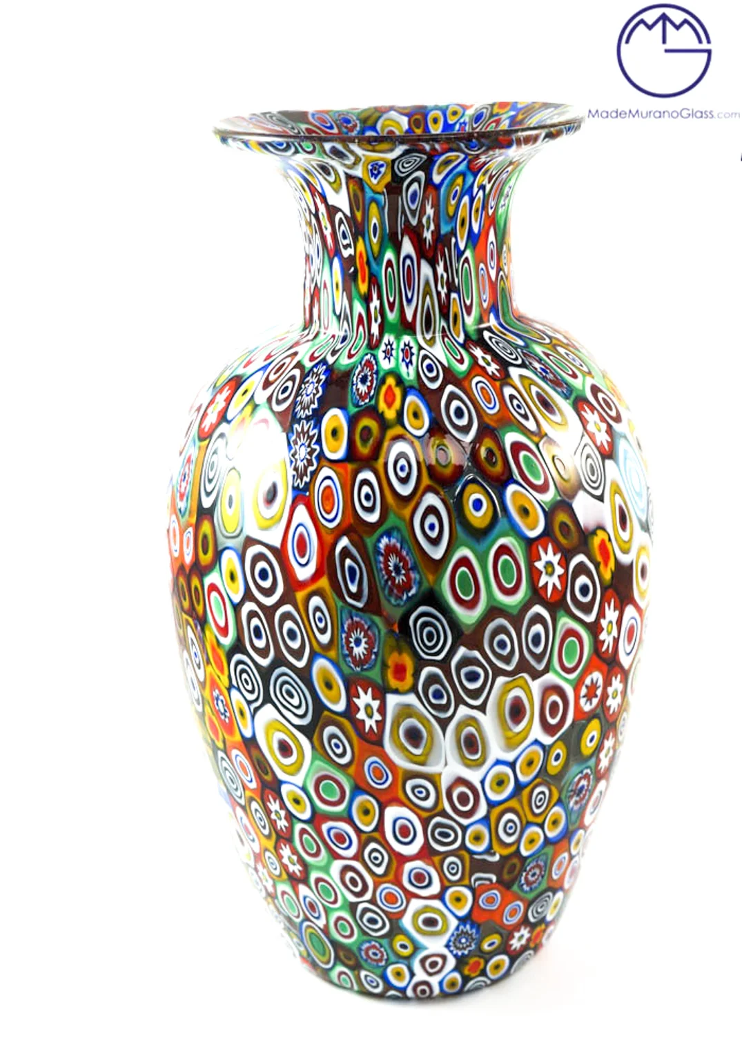 Exclusive Venetian Glass Vase With Murrina - Murano Glass - Made