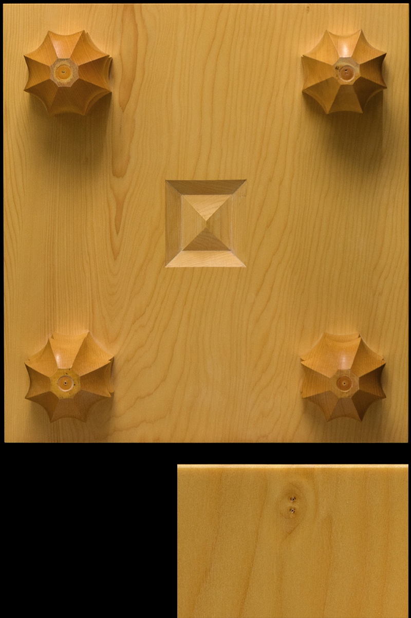 国産本榧足付碁盤 5寸2分（木裏） ga50044 | 前川榧碁盤店