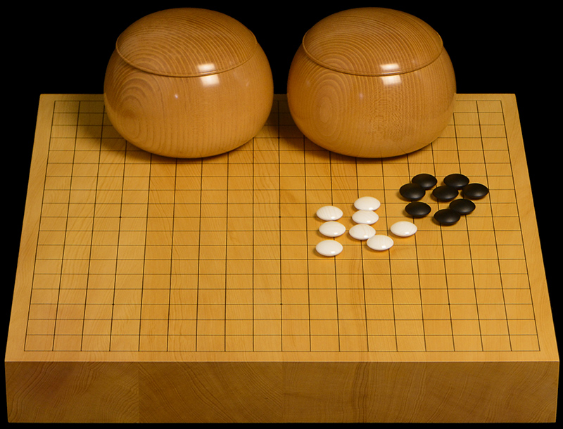 本榧2寸卓上碁盤セット（ハギ盤・上） | 前川榧碁盤店