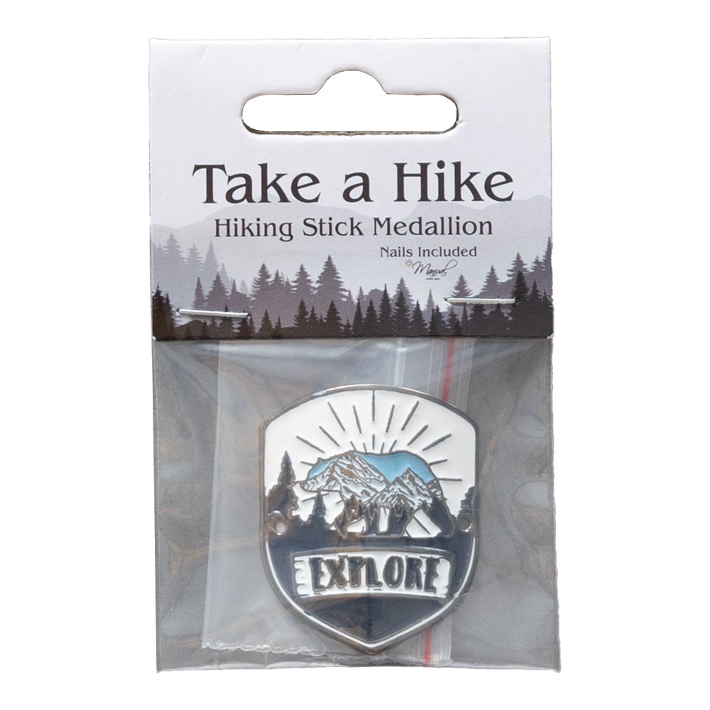 Hiking Stick Medallion Asst with Display | Manual Woodworkers