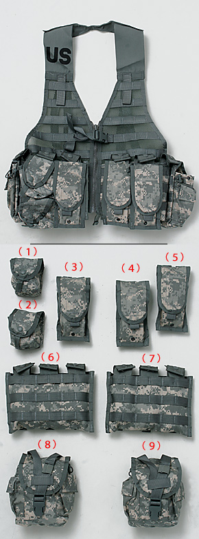 US ARMY(米陸軍) ACUカモ MOLLE II FLC ベスト・フルセット/SPM 08年