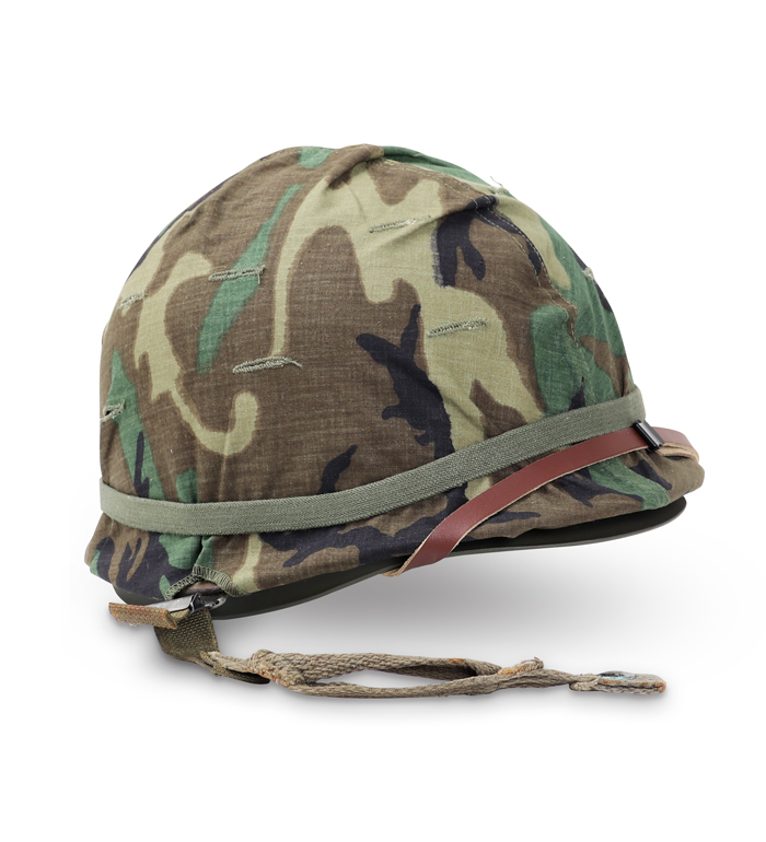 US(米軍) 70-80s M-1スティール ヘルメットセット/ERDLカモカバー(DSA