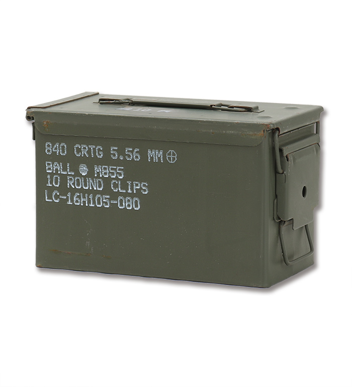 US(米軍)現用 50 Cal AMMO BOX(弾薬箱) M855 BALL弾用、ホワイト