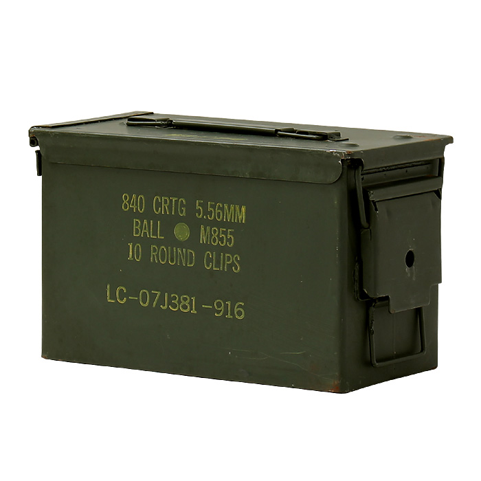 US(米軍)現用 AMMO BOX(弾薬箱)/5.56mm弾用/マーキング付/実物・
