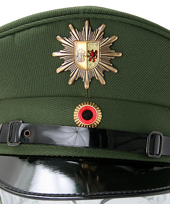 ドイツ POLIZEI(警察) グリーン制帽/帽章・チンストラップ付/実物・未使用
