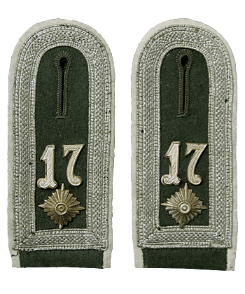 WWII ドイツ陸軍(WH) 第17歩兵連隊、曹長肩章(縫付式)/実物・極上